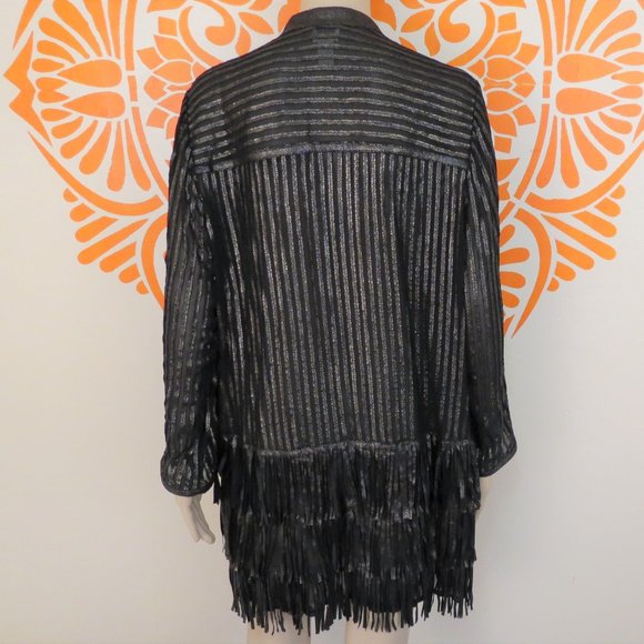 Chico's Sheer Bronze Metallic Snake Jacket 1 - Picture 3 of 3